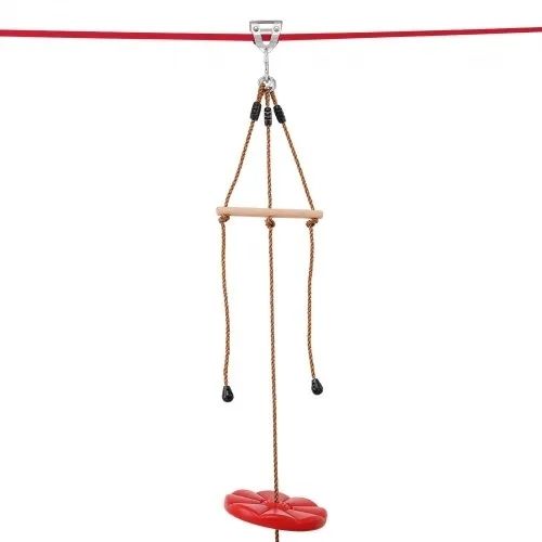 Zipline Kit for Kids and Adult, 65 ft Zip Line Kits Up to 500 lb, Backyard Outdoor Quick Setup Zipline, Playground Entertainment with Zipline, Nylon Safety Harness, Seat, and Handlebar