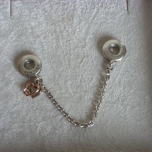 Pandora Family Heart safety chain charm very good condition hallmarked