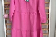 dress Bnwt Cecil linen mix dress 3/4 sleeves tiered knee length small 10/12