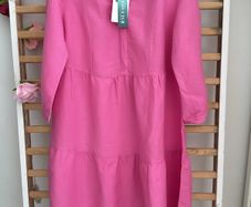 dress Bnwt Cecil linen mix dress 3/4 sleeves tiered knee length small 10/12
