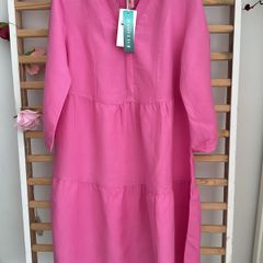 dress Bnwt Cecil linen mix dress 3/4 sleeves tiered knee length small 10/12