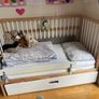 mokee wooden baby/toddler cot with two mattresses Image 2