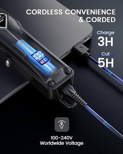 Hair Clippers for Men - Cordless Professional Barber Clipper Hair Cutting Kit with 15 Guide Combs for Haircut, Trimming & Grooming