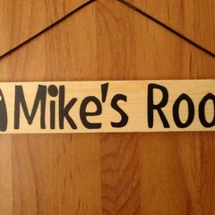 Personalised Wooden Boy Girl Kids Children Game Room Name Sign Plaque