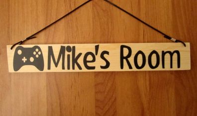 Personalised Wooden Boy Girl Kids Children Game Room Name Sign Plaque