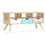 TV Cabinet 110x35x48 cm Solid Mango Wood Image 6
