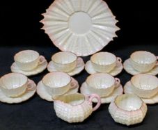 First period Belleek teaset 19pieces rare 1863-1891