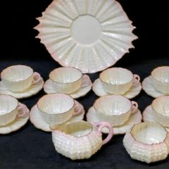 First period Belleek teaset 19pieces rare 1863-1891
