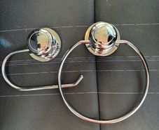Stainless steel silver towel and toilet roll holders