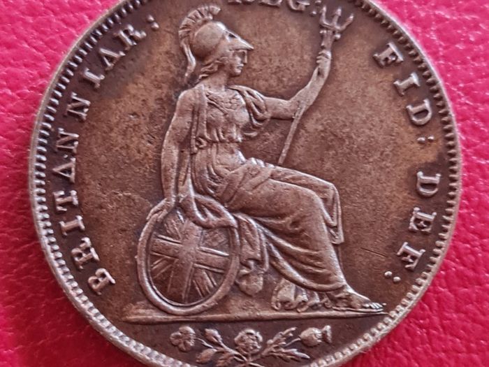 1854 United Kingdom 1 Farthing - Victoria 1st portrait coin