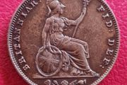 1854 United Kingdom 1 Farthing - Victoria 1st portrait coin