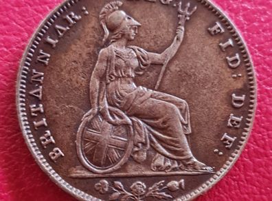 1854 United Kingdom 1 Farthing - Victoria 1st portrait coin