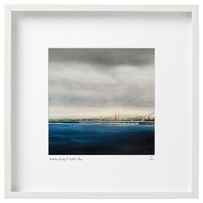 Wooden Bridge and Dublin Bay, LARGE Framed Print by artist Helen Mathews