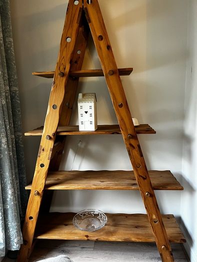 Wooden Ladder Shelving Unit
