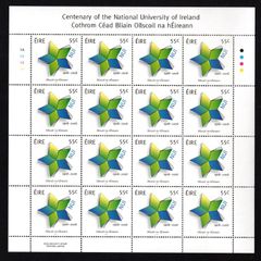 2008 Ireland Centenary of The National University of Ireland Commemorative Stamp Sheetlet Plate 1A1A1A1A Mint Never Hinged (MNH)