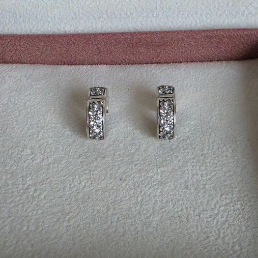 Pandora sparkly clear charm clips very good condition hallmarked