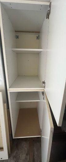 White cabinets with doors