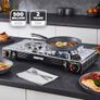 Portable Camping Gas Stove, Double Burner BBQ Cooker, Outdoor Grill Plate Automatic Ignition System, Butane Can - BBQ Caravan Outdoor Image 5