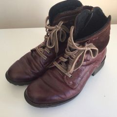 Josepf Seibel  Burgundy Leather boots Size 8