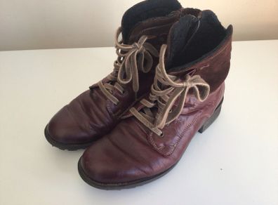 Josepf Seibel  Burgundy Leather boots Size 8