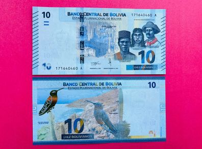 Bolivia  10 Bolivianos  1986 ( 2018 ) Pick 248. ( Uncirculated )