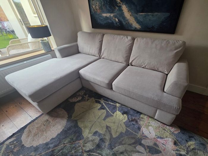 DFS Large Light Grey L-Shaped Corner Sofa with Chaise - 255cm