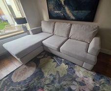 DFS Large Light Grey L-Shaped Corner Sofa with Chaise - 255cm