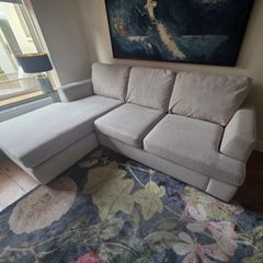 DFS Large Light Grey L-Shaped Corner Sofa with Chaise - 255cm
