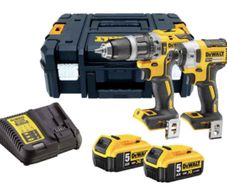 DeWalt DCK266P2 18V 2 x 5.0Ah XR Brushless Combi and Impact Kit