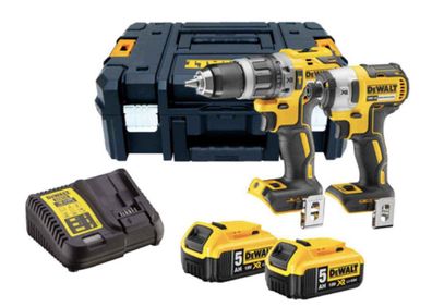 DeWalt DCK266P2 18V 2 x 5.0Ah XR Brushless Combi and Impact Kit