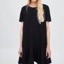 Zara textured oversized mini black dress with frill hem Image 5