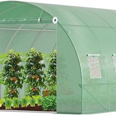 Polytunnel Greenhouse Poly Tunnels Gardening Walk In Pollytunnel Tent with Steel Frame