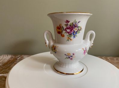 Crown PM MARTINRODA Golden hand painted decorative vase made in Germany from high quality porcelain