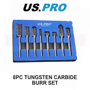 US PRO Tools 8pc 6mm Carbide Burr Set Burrs Tungsten Steel Hole enlarger 7073