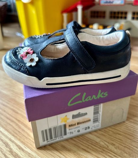 CLARKS Mini Blossom Blue Leather
