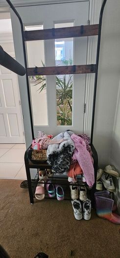 shoes and jacket rack