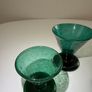 Vintage 1960s Emerald Green Controlled Bubble Glass - Cordial Glasses (Set of 3) Image 3