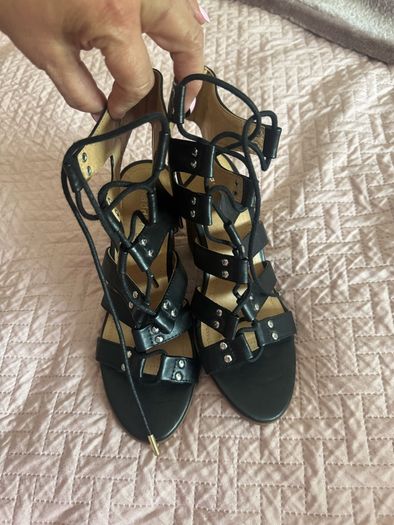 MADDEN GIRL Nyles  Gladiator Lace Up Heels Black size UK6 EU38 US8 M insole 24,1 cm (9.5 '') Postage included