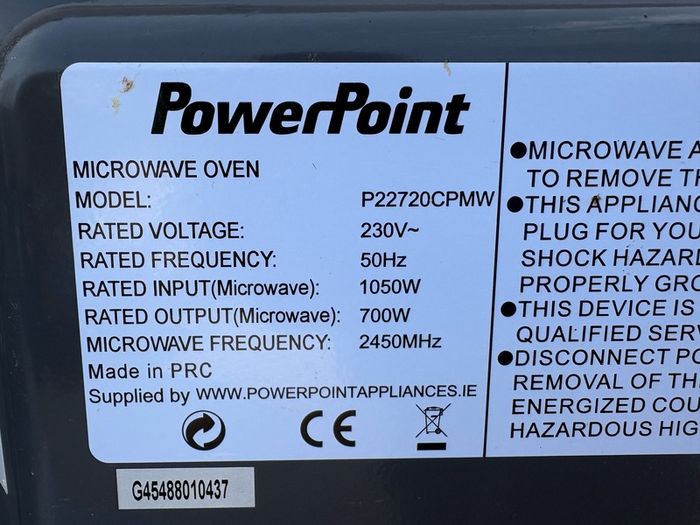 PowerPoint Microwave Old & rusty but Can be seen working.