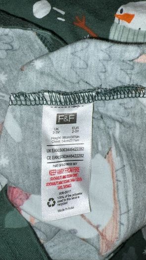 F&F Christmas pjs age 2-3