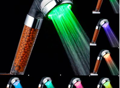 RGB colorful led light shower head negative ion shower SPA watersoluce Boost