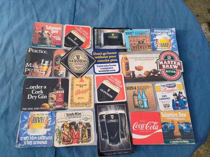 Vintage beer mat collage