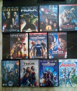 Marvel Superhero Movie Dvd Bundle Lot Iron Man, Avengers, Hulk, Thor, Guardians Of Galaxy Etc