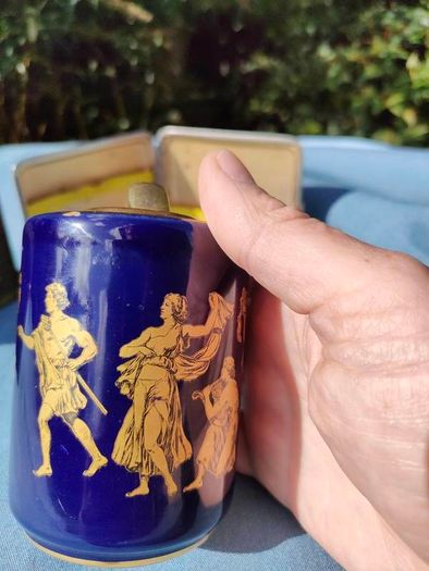 Vintage Colibri table lighter and Two cases