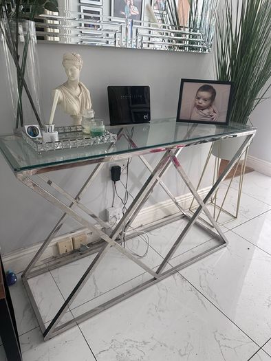 Glass console table