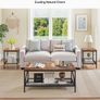 3 Pieces Living Room Table Sets Coffee Table with 2 Square End Side Tables Image 6