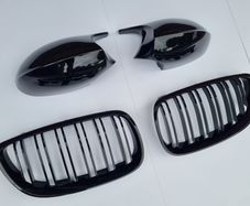 Brand New E92 E93 Pre-Lci Black Kidney Grilles & Mirror Covers Set