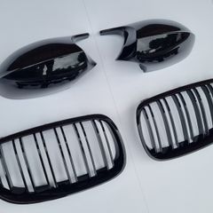 Brand New E92 E93 Pre-Lci Black Kidney Grilles & Mirror Covers Set
