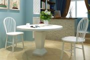 Dining Chairs 2 pcs White Solid Rubber Wood