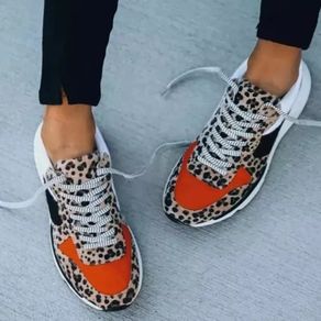 size 4-8  sneakers Leopard Mesh